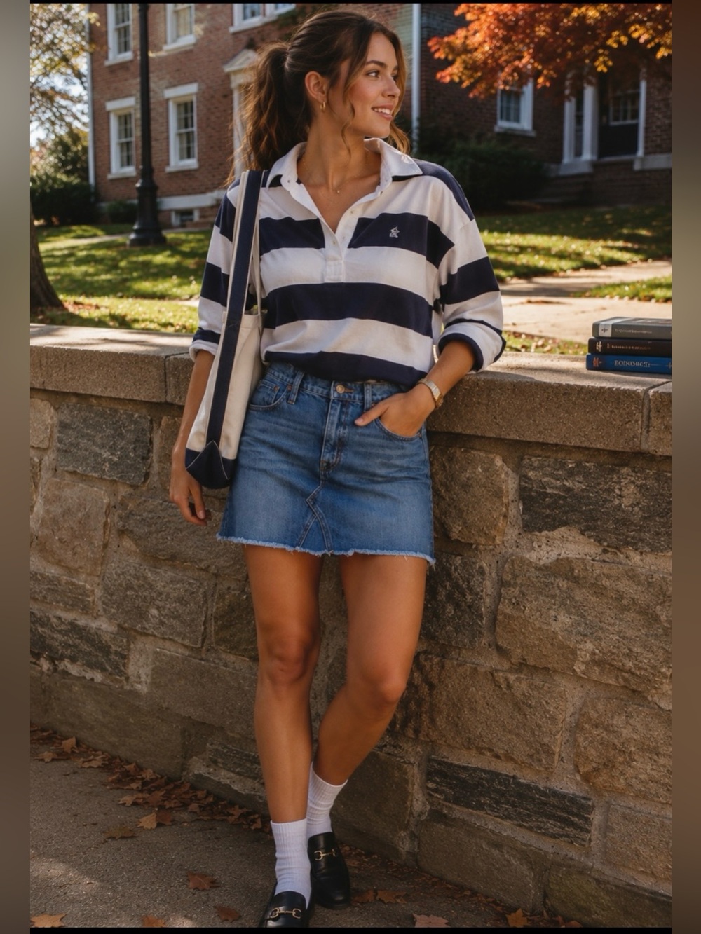 J CREW Classic Denim Miniskirt Size 28
